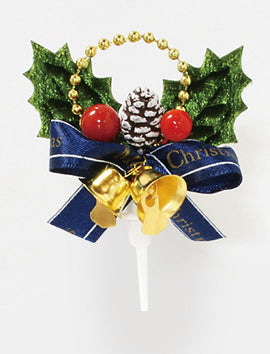 ケーキ飾り 柊(ヒイラギ)ピック|クリスマス デコレーション|緑 XH-337